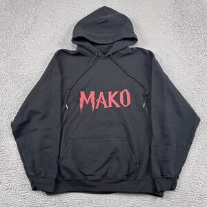 Mako Hoodie Mens Large Black Graphic Pullover Long Sleeve Streetwear Fishing
